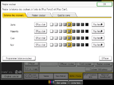 Illustration de l'écran du panneau de commande