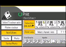 Illustration de l'écran du panneau de commande