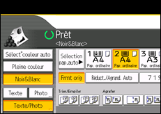 Illustration de l'écran du panneau de commande