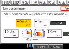 Illustration de l'écran du panneau de commande