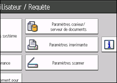 Illustration de l'écran du panneau de commande