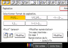 Illustration de l'écran du panneau de commande