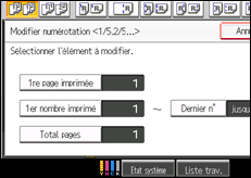 Illustration de l'écran du panneau de commande