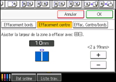 Illustration de l'écran du panneau de commande