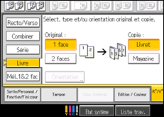 Illustration de l'écran du panneau de commande