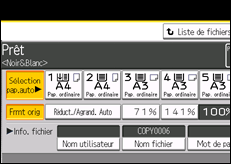 Illustration de l'écran du panneau de commande