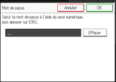Illustration de l'écran du panneau de commande