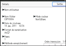 Illustration de l'écran du panneau de commande