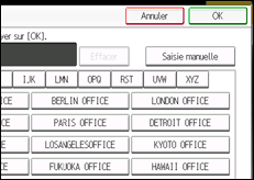 Illustration de l'écran du panneau de commande