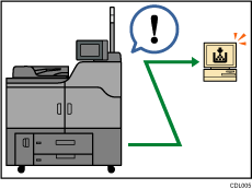 Illustration de la surveillance et du param&eacute;trage de l'appareil depuis un ordinateur