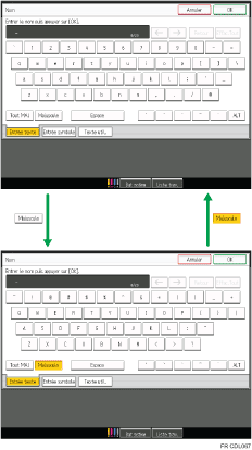 Illustration des touches