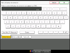 Illustration de l'&eacute;cran du panneau de commande