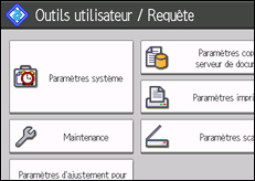 Illustration de l'écran du panneau de commande