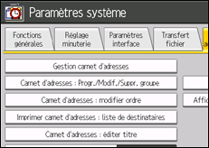 Illustration de l'écran du panneau de commande