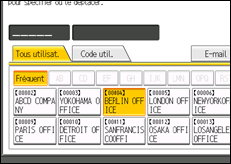 Illustration de l'écran du panneau de commande