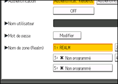 Illustration de l'écran du panneau de commande