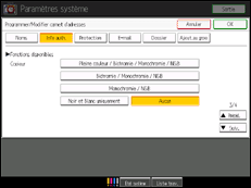 Illustration de l'écran du panneau de commande