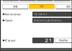 Illustration de l'écran du panneau de commande
