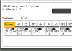 Illustration de l'écran du panneau de commande