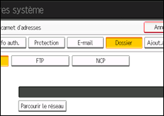 Illustration de l'écran du panneau de commande