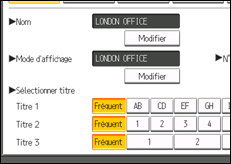 Illustration de l'écran du panneau de commande