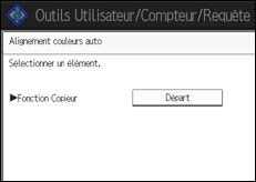 Illustration de l'écran du panneau de commande