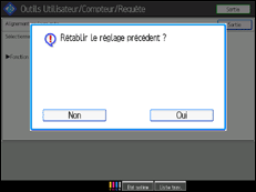 Illustration de l'écran du panneau de commande