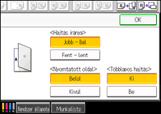 A kezelőpanel ismertetése