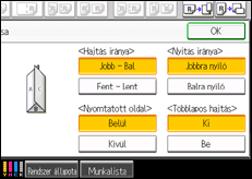 A kezelőpanel ismertetése