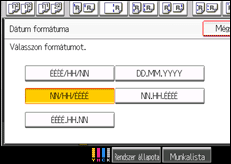 A kezelőpanel ismertetése