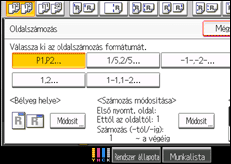 A kezelőpanel ismertetése