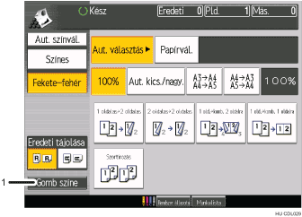 Kezel�panel k&eacute;perny�j&eacute;nek sz&aacute;mozott jel&ouml;l&eacute;s� illusztr&aacute;l&aacute;sa