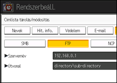 A kezelőpanel ismertetése