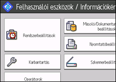 A kezelőpanel ismertetése