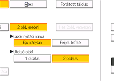 A kezelőpanel ismertetése