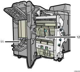 Illustrazione con didascalie numerate Booklet Finisher SR5040