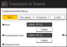 Illustrazione schermata pannello di controllo