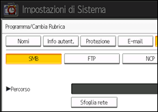 Illustrazione schermata pannello di controllo