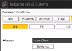 Illustrazione schermata pannello di controllo