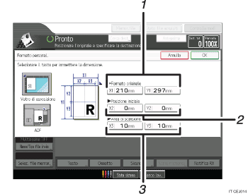 Illustrazione numerata pannello di controllo