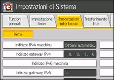 Illustrazione schermata pannello di controllo