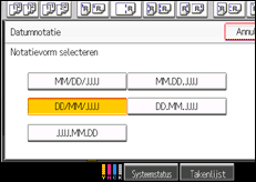Schermafbeelding bedieningspaneel