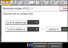 Schermafbeelding bedieningspaneel