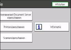 Schermafbeelding bedieningspaneel