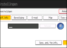 Schermafbeelding bedieningspaneel