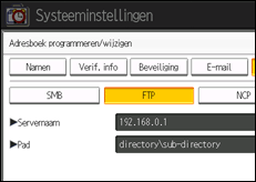 Schermafbeelding bedieningspaneel