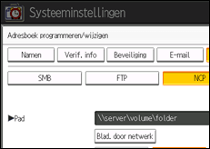 Schermafbeelding bedieningspaneel
