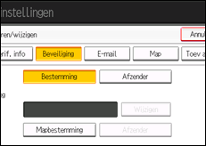 Schermafbeelding bedieningspaneel