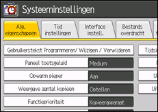 Schermafbeelding bedieningspaneel