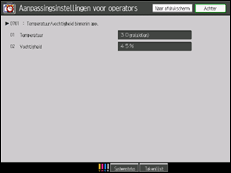 Schermafbeelding bedieningspaneel